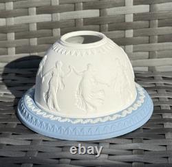Vintage Wedgwood Blue & White Jasperware Candle Holder Dancing Hours