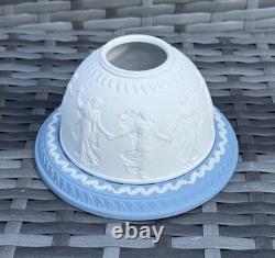 Vintage Wedgwood Blue & White Jasperware Candle Holder Dancing Hours