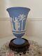 Vintage Wedgwood Blue White Jasperware Vase Made In England