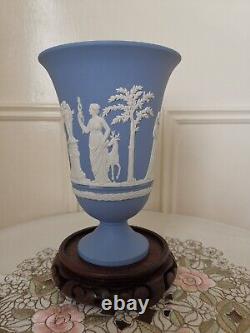 Vintage Wedgwood Blue White Jasperware Vase Made in England