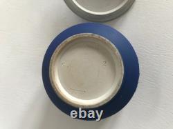 Vintage Wedgwood Bue Jasper dip lidded BONBON dish C1860-90