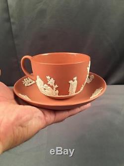 Vintage Wedgwood Circa 1957 Salmon Rose Jasperware Cup & Saucer