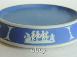 Vintage Wedgwood England Jasperware Dark Blue Dip 6 1/4 Coaster Teapot Stand