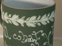 Vintage Wedgwood Green Jasperware Dip Motto Ware Mug/Tankard