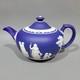 Vintage Wedgwood Jasper Ware Tea Pot Portland Blue