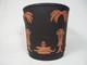 Vintage Wedgwood Jasperware Black & Terracotta Crocodile Plant Pot / Vase