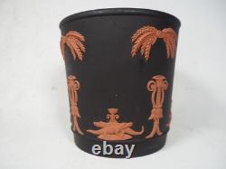 Vintage Wedgwood Jasperware Black & Terracotta Crocodile Plant Pot / Vase