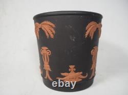 Vintage Wedgwood Jasperware Black & Terracotta Crocodile Plant Pot / Vase