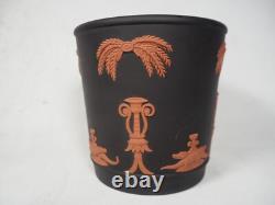 Vintage Wedgwood Jasperware Black & Terracotta Crocodile Plant Pot / Vase