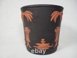 Vintage Wedgwood Jasperware Black & Terracotta Crocodile Plant Pot / Vase