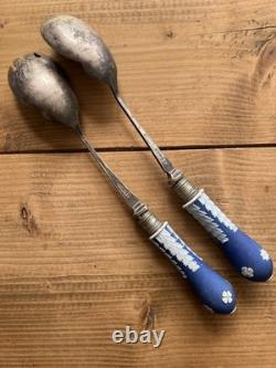 Vintage Wedgwood Jasperware Cobalt Blue Antique Bowl, Servers & Candlesticks