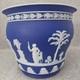 Vintage Wedgwood Jasperware Dark Blue Jardiniere 7 Tall/8 &frac14; Diameter