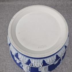 Vintage Wedgwood Jasperware Dark Blue Jardiniere 7 Tall/8 ¼ Diameter
