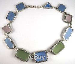 Vintage Wedgwood Jasperware Large Necklace Sterling Silver 117 Grams 20 Inches