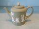 Vintage Wedgwood Jasperware Miniature Green One Cup Teapot Perfect 3.75