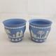 Vintage Wedgwood Jasperware Porcelain Neo-classical Planters X2 4.5 X 5 Inch