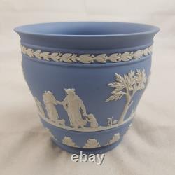 Vintage Wedgwood Jasperware Porcelain Neo-Classical Planters x2 4.5 x 5 Inch