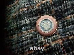 Vintage Wedgwood Jasperware Rare Tri Colour Brooch With Gold Mount