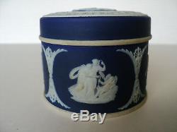 Vintage Wedgwood Jasperware Round Miniature Trinket / Dresser Box