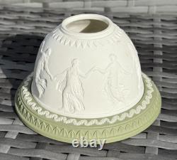 Vintage Wedgwood Jasperware Sage Green tea-light Candle Holder Dancing Hours