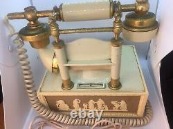 Vintage Wedgwood Jasperware Style Deco Tel Plastic Rotary Telephone As Is