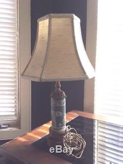 Vintage Wedgwood Jasperware TABLE LAMP White/Very Pale Blue