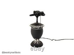 Vintage Wedgwood Porcelain Black Jasperware Lamp Vase or Urn