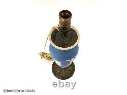 Vintage Wedgwood Porcelain Light Blue Jasperware Lamp Vase