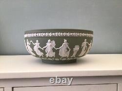 Vintage Wedgwood Pottery Dancing Hours Black & White Jasper Ware Large Bowl
