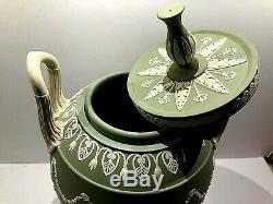Vintage Wedgwood Sage Green(Solid) Vase (1316) Muses Jasperware 12.75 New