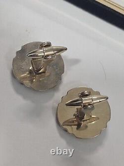 Vintage Wedgwood Sir Winston Churchill Cufflinks By Stratton Jasperware Metal