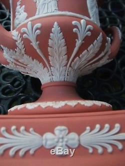 Vintage Wedgwood Terracotta / Pink Jasperware Large Lidded Urn C1958
