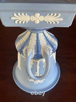 Vintage Wedgwood Tricolor Jasperware Campana Pedestal Urn Vase On Plinth
