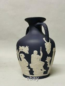 Vintage Wedgwood dark blue jasperware classical 6 portland vase Jasper Ware