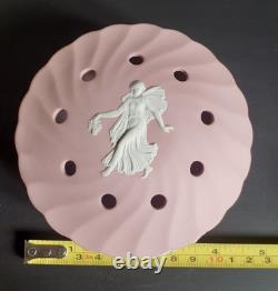 Vtg Dancing Hours Pink Wedgwood Jasperware Potpourri Bowl Vintage Spiral Fluted