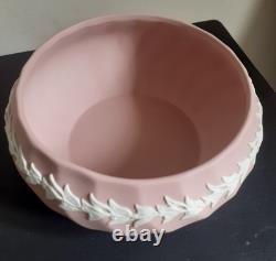 Vtg Dancing Hours Pink Wedgwood Jasperware Potpourri Bowl Vintage Spiral Fluted