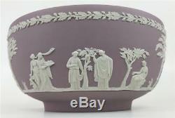 Vtg English WEDGWOOD Lilac Jasper Ware Greek Classical Round Sacrifice Bowl Dish