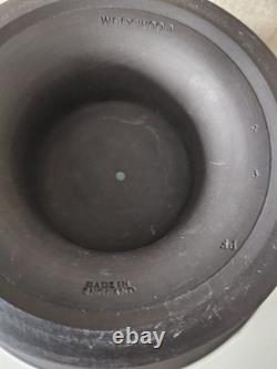 Vtg Wedgwood Large Black Imperial Basalt Jasperware Footed Pedestal Centerpiece