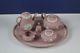 Wedgwood 9 Piece Miniature Tea Set Cream On Pink Jasperware