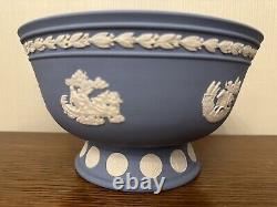 WEDGWOOD BLUE JASPERWARE American Bicentenary Footed Bowl & Swirl Trinket Bowl