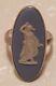 Wedgwood Blue Jasperware Sterling Silver'gorgon Queen'medusa' Cameo Ring