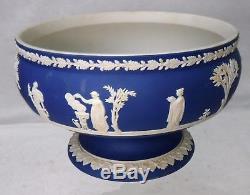 WEDGWOOD England Jasperware Portland Blue Footed Imperial Bowl 8 w x 5 tall