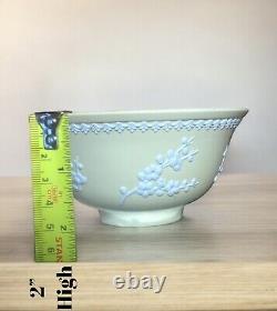 WEDGWOOD England Jasperware Primrose Yellow Prunus Footed Bowl home Cabinet