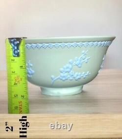 WEDGWOOD England Jasperware Primrose Yellow Prunus Footed Bowl home Cabinet