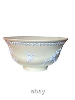 WEDGWOOD England Jasperware Primrose Yellow Prunus Footed Bowl home Cabinet