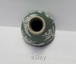 WEDGWOOD England RARE JASPERWARE celadon green dollhouse vase 1890's, 1-1/2