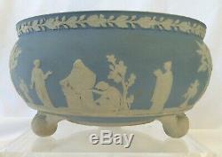 WEDGWOOD, Imperial Footed Bowl Pale Blue/White Jasperware, Exquisite, 1890's