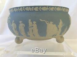 WEDGWOOD, Imperial Footed Bowl Pale Blue/White Jasperware, Exquisite, 1890's