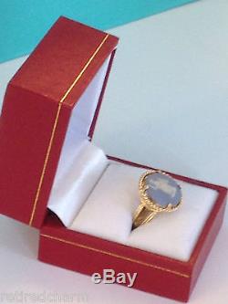 WEDGWOOD Jasperware 14k GOLD RING SMALL Pinky SZ 4 Stunning Blue Cameo 5.3g