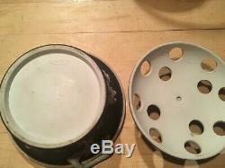 WEDGWOOD Jasperware Black Dip 6 Potpourri Dish Lid Handles Frog Pre 1890 NICE